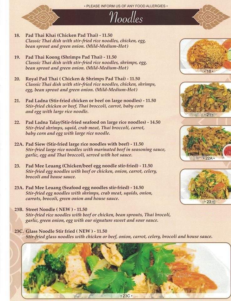 J.C. Royal Thai Cuisine - Cambridge, ON menu_pic