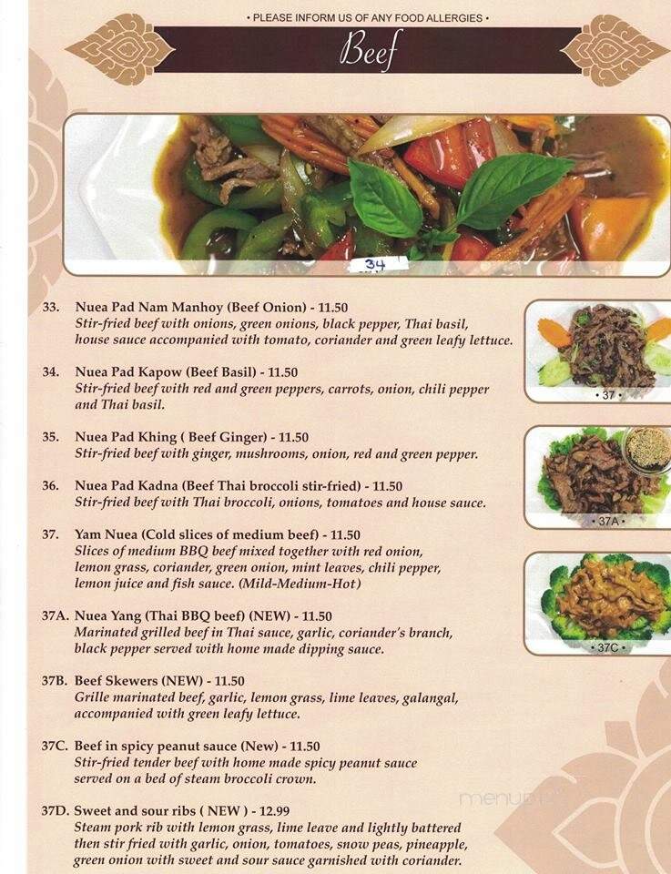 J.C. Royal Thai Cuisine - Cambridge, ON menu_pic