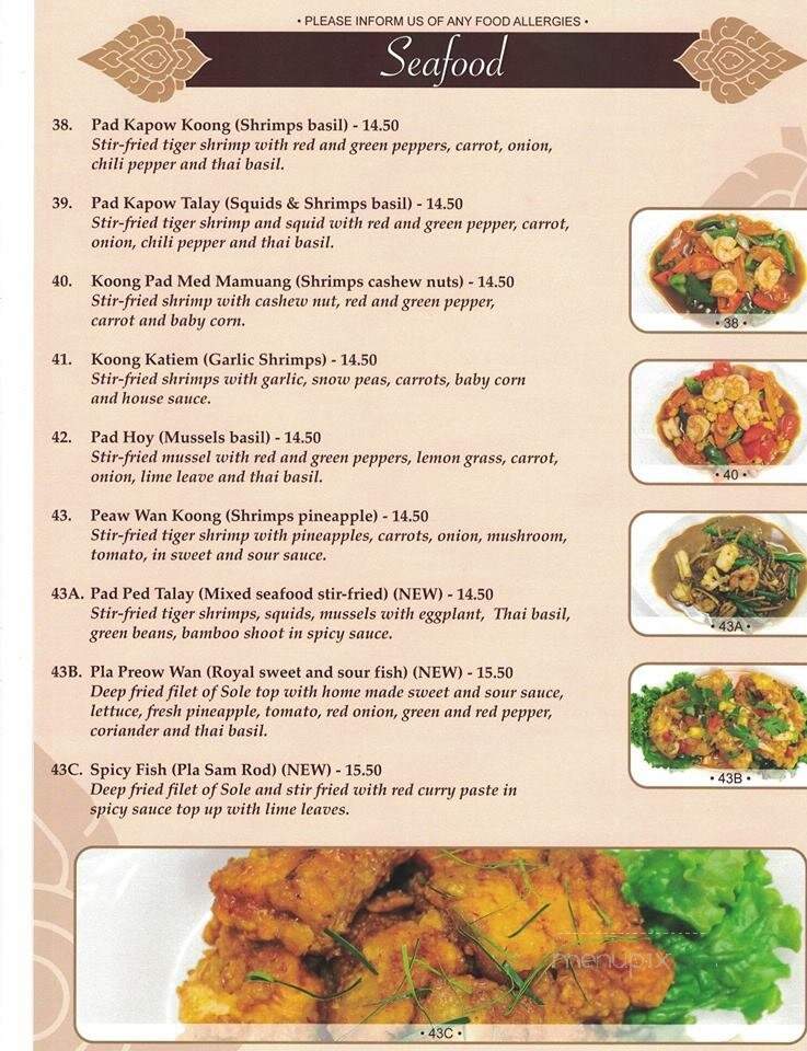 J.C. Royal Thai Cuisine - Cambridge, ON menu_pic