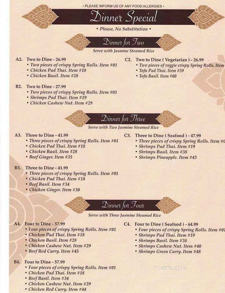 J.C. Royal Thai Cuisine - Cambridge, ON menu_pic