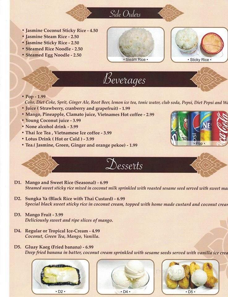 J.C. Royal Thai Cuisine - Cambridge, ON menu_pic