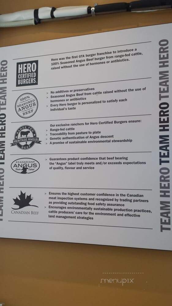 Hero Certified Burgers - Toronto, ON menu_pic
