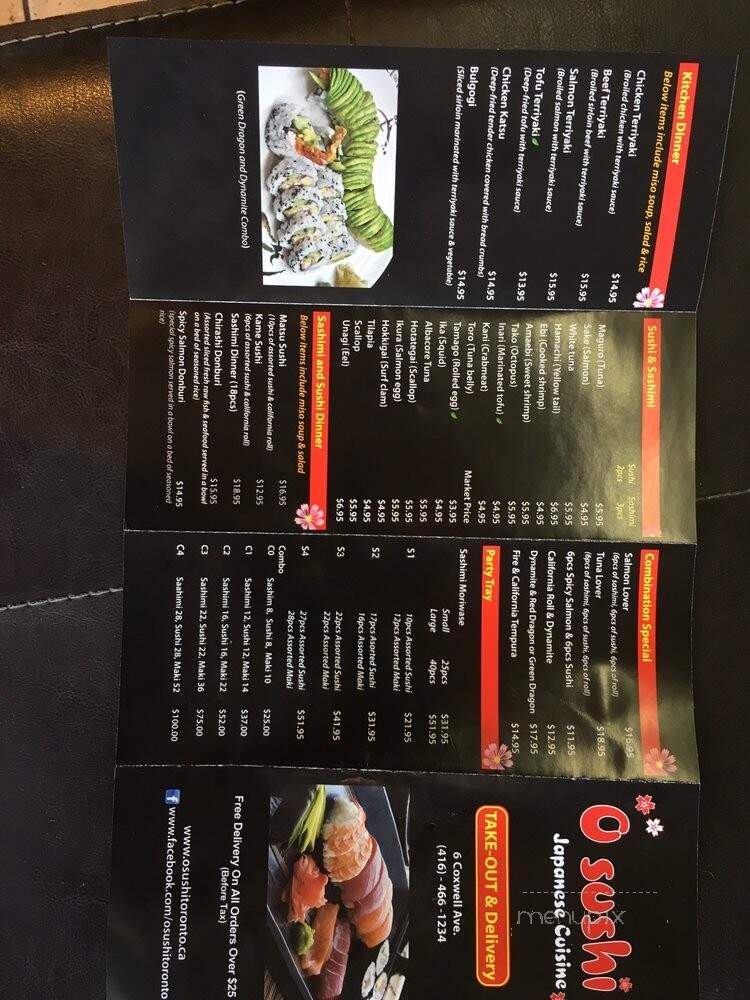 O Sushi - Toronto, ON menu_pic