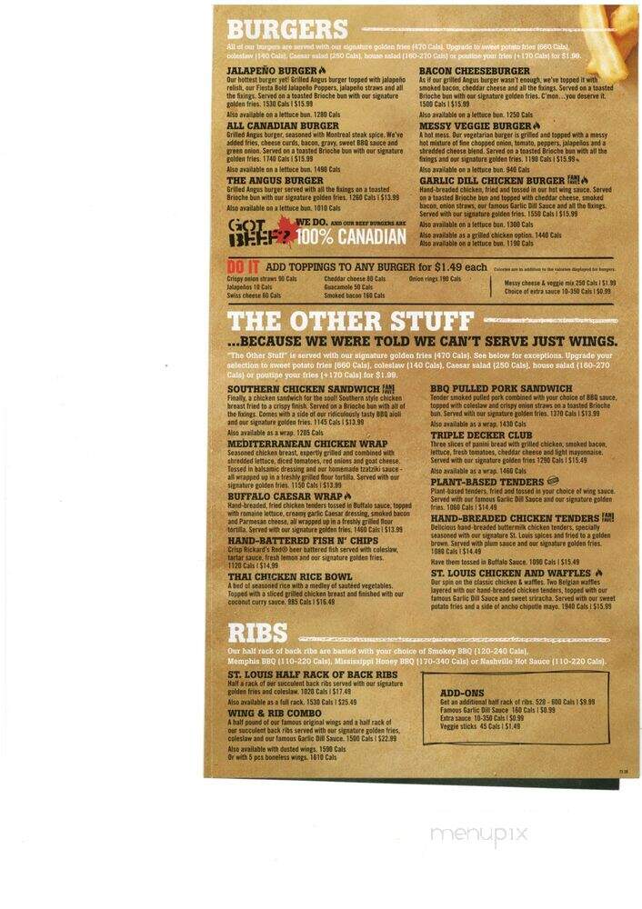 St. Louis Bar & Grill - Toronto, ON menu_pic
