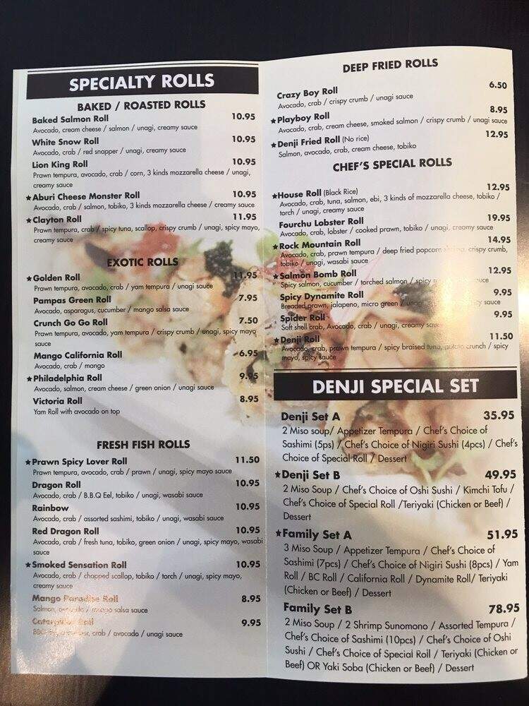Denji Sushi - Surrey, BC menu_pic