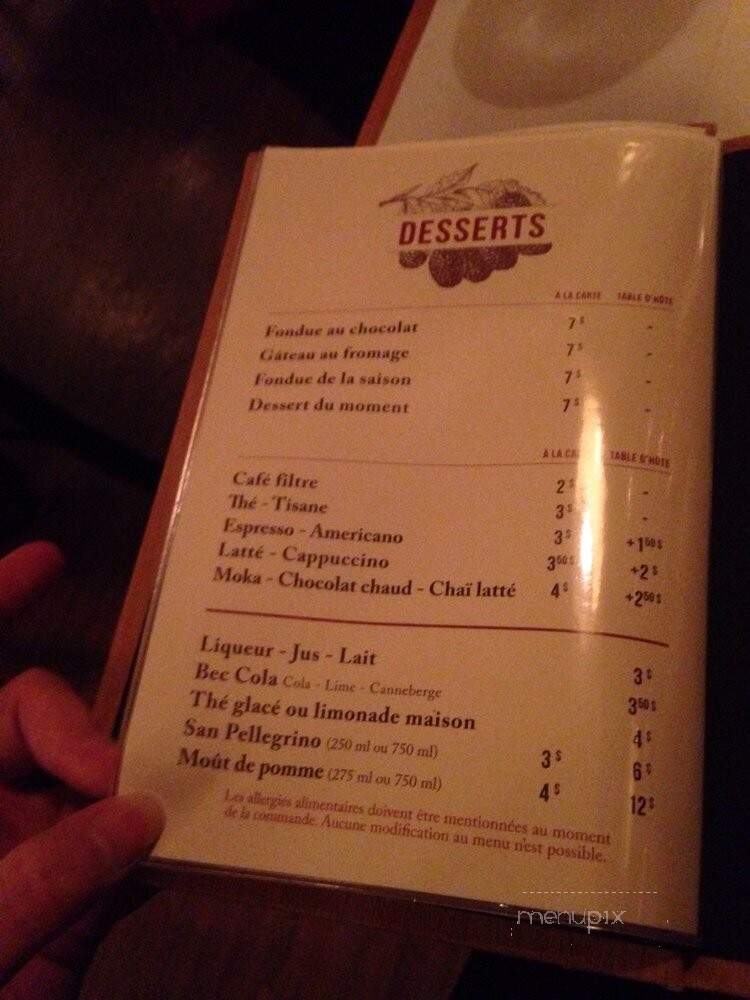 Fondissimo - Magog, QC menu_pic