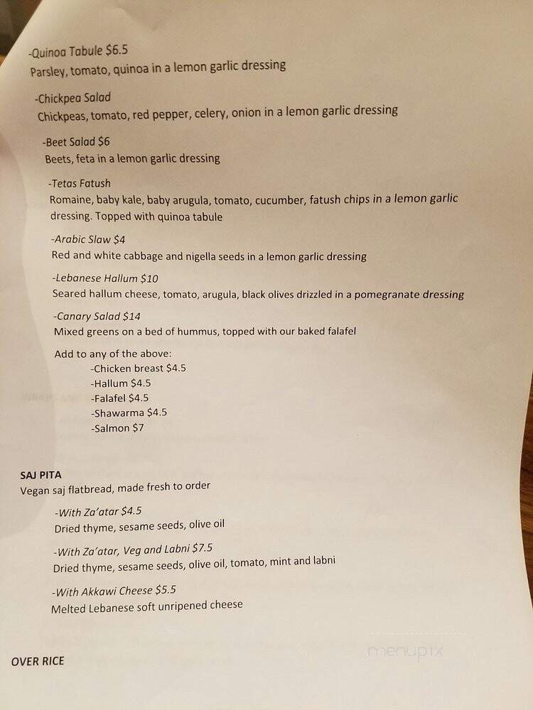 Souk Tabule - Toronto, ON menu_pic