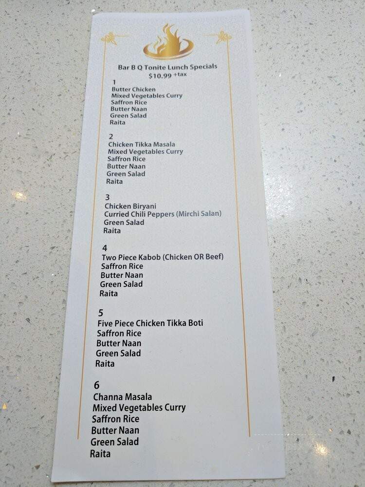 Bar B Q Tonite - Mississauga, ON menu_pic