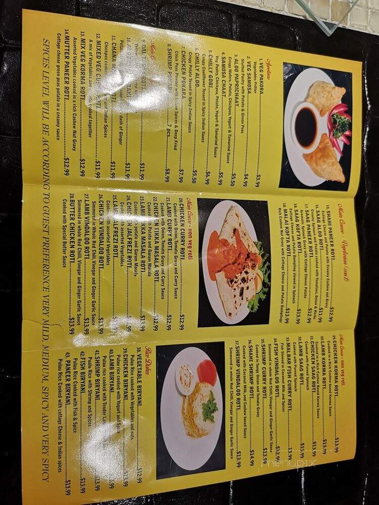 Shahi The Royal Roti - North Bay, ON menu_pic