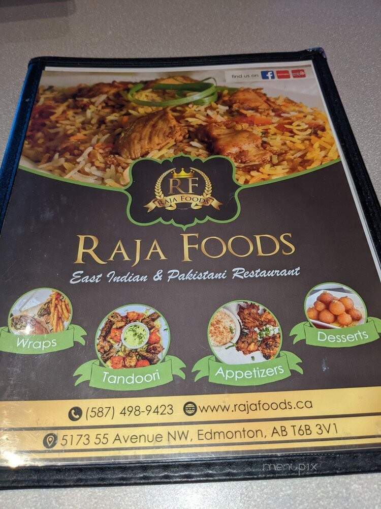 Raja Foods - Edmonton, AB menu_pic