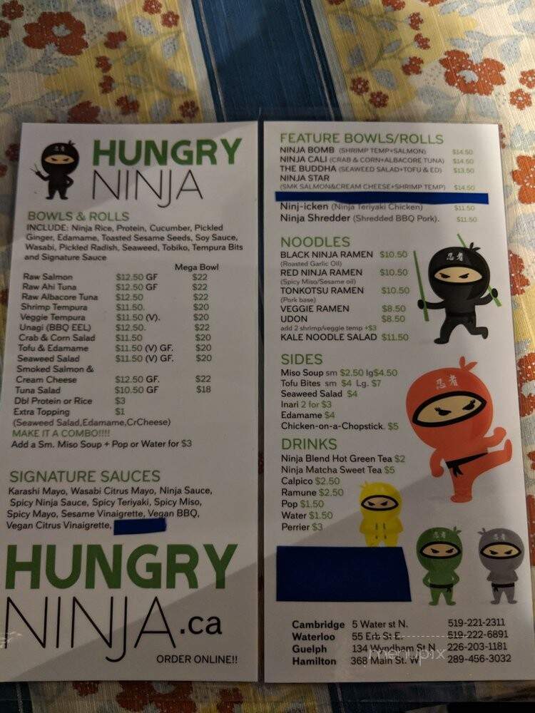 Hungry Ninja - Waterloo, ON menu_pic