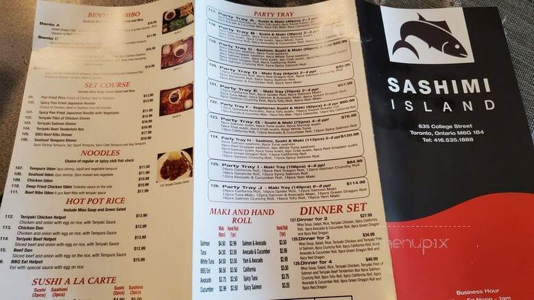 Sashimi Island - Toronto, ON menu_pic