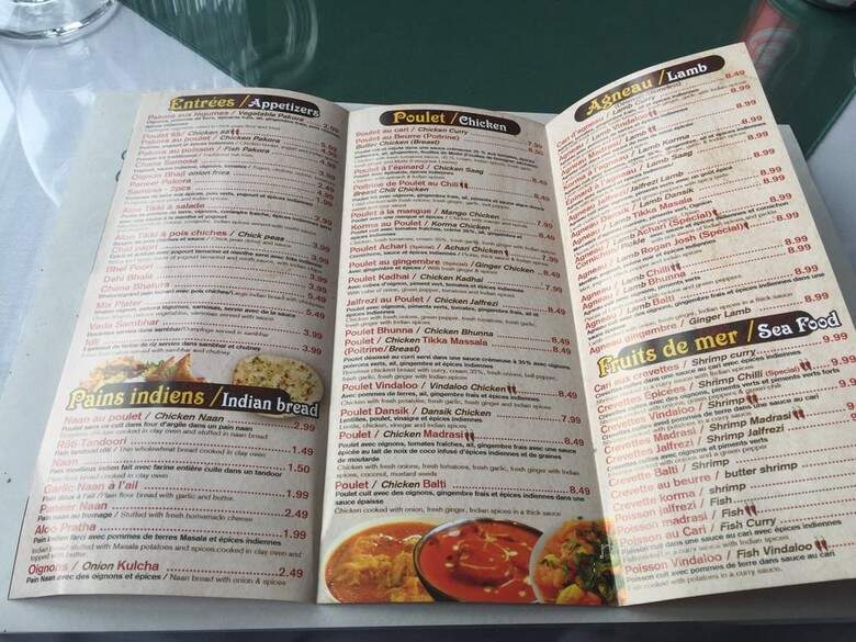 Flavours of India - Montreal, QC menu_pic