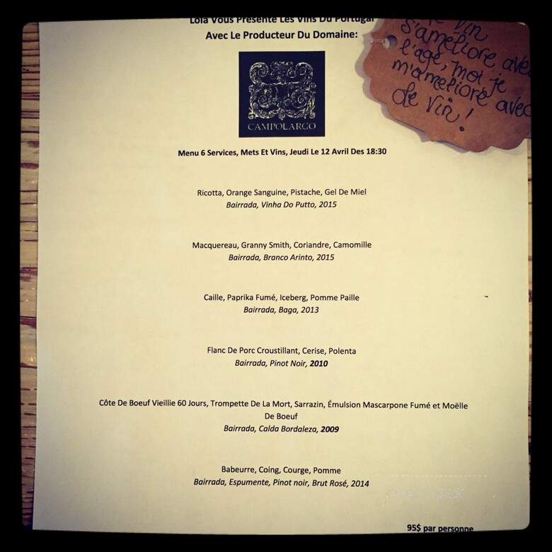 Lola 45 - Saint-Sauveur, QC menu_pic