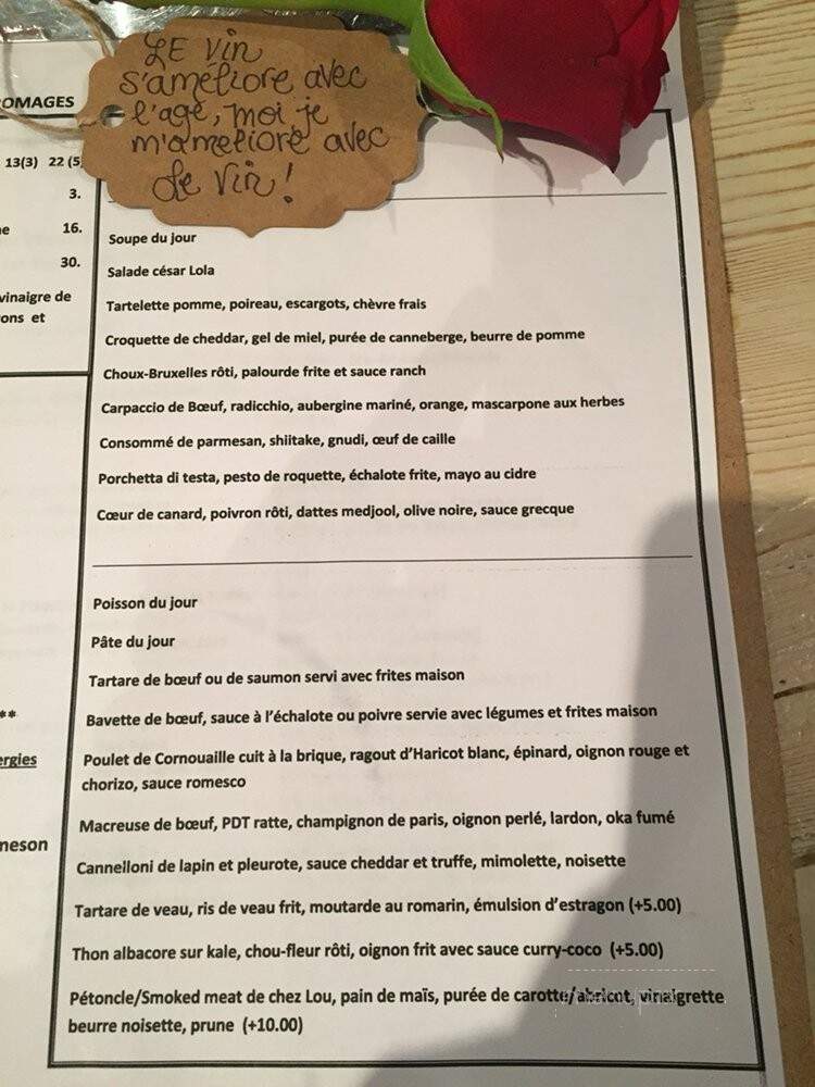 Lola 45 - Saint-Sauveur, QC menu_pic