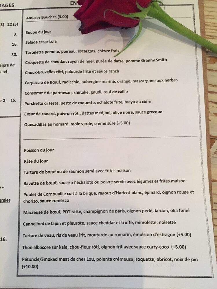 Lola 45 - Saint-Sauveur, QC menu_pic