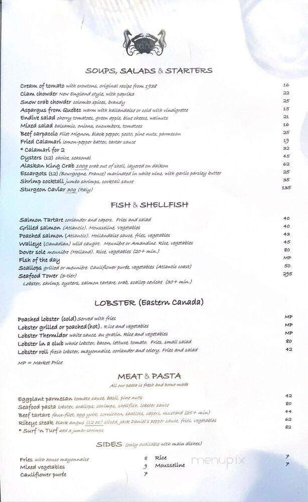 Chez Delmo - Montreal, QC menu_pic