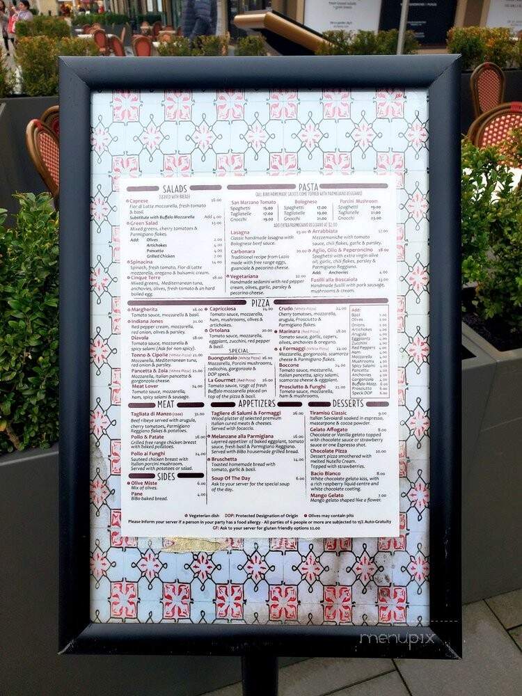 Bibo Pizzeria - Richmond, BC menu_pic