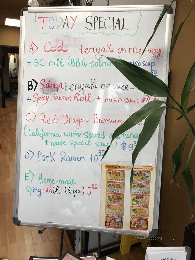 Big Bang Sushi - Richmond, BC menu_pic