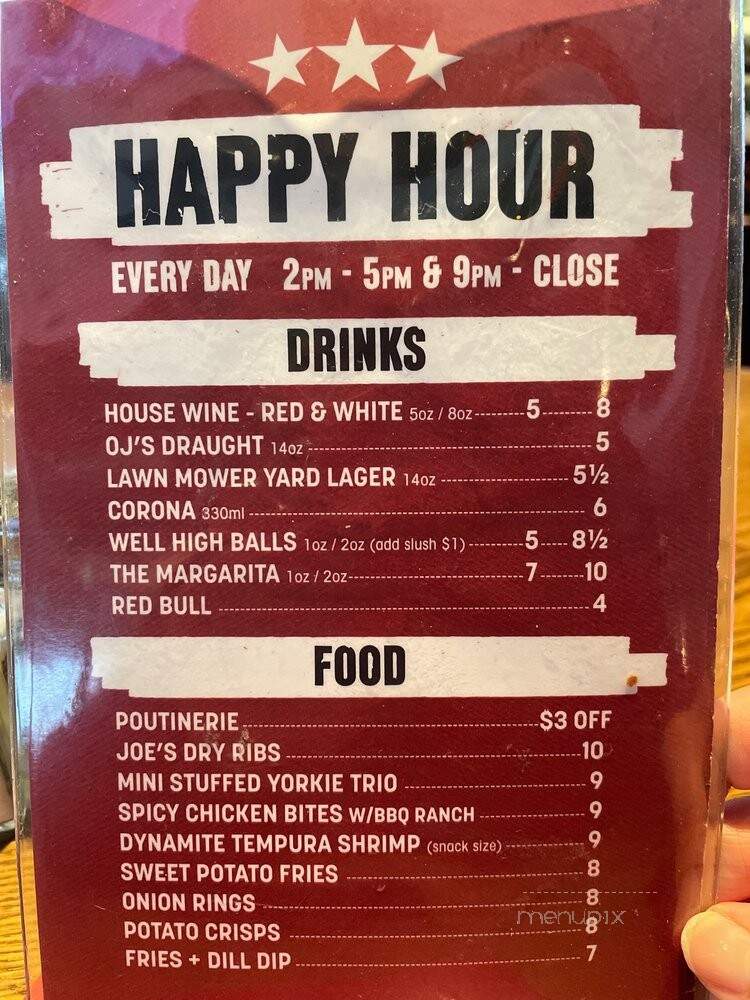 Original Joe's Restaurant & Bar - Vancouver, BC menu_pic