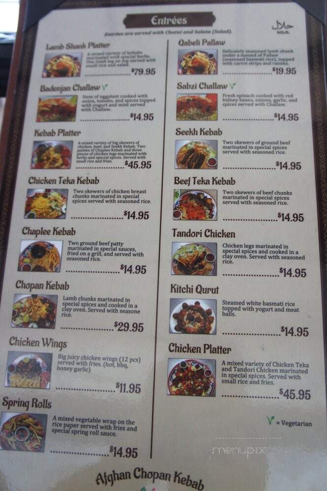 Afghan Chopan Kebab - Edmonton, AB menu_pic