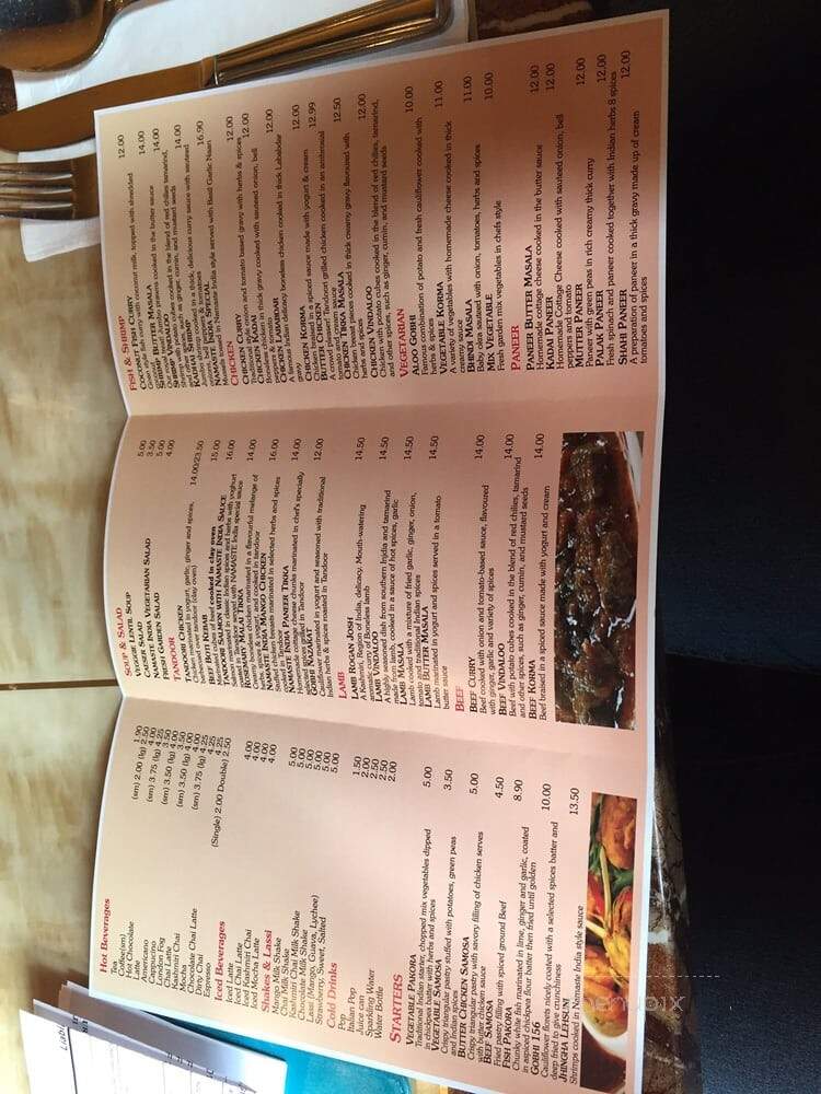 Namaste India - Edmonton, AB menu_pic