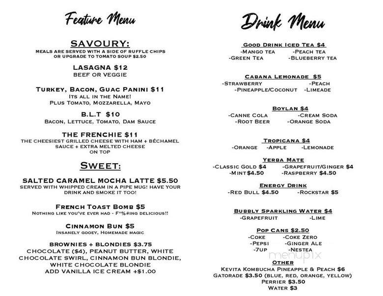 New Amsterdam Cafe - Vancouver, BC menu_pic