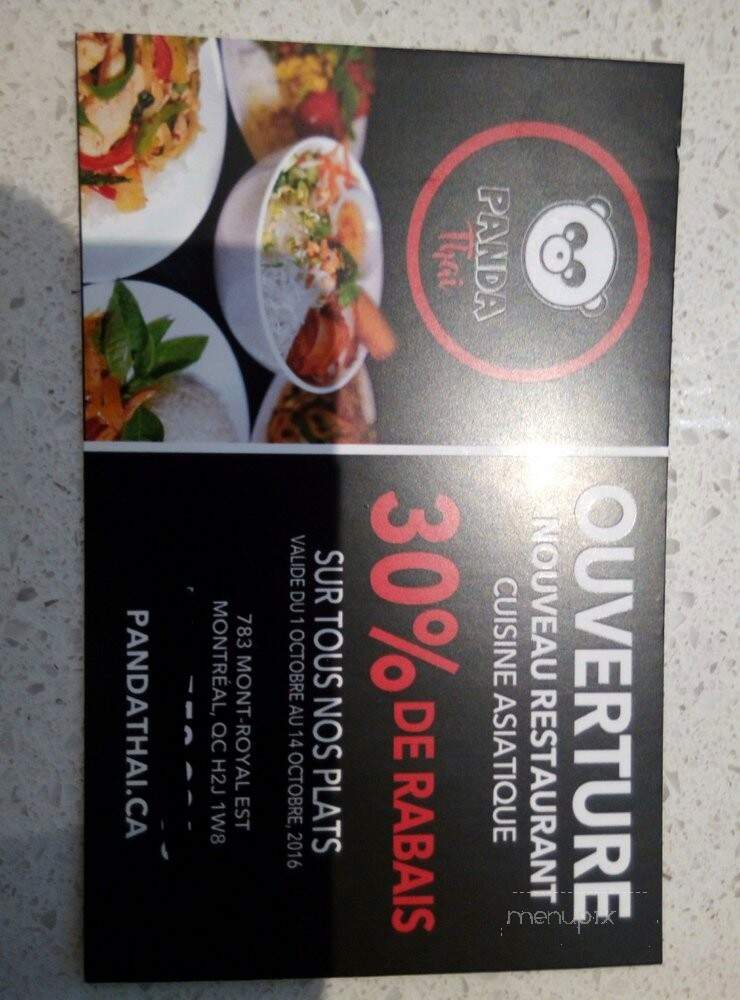 Panda Thai - Montreal, QC menu_pic