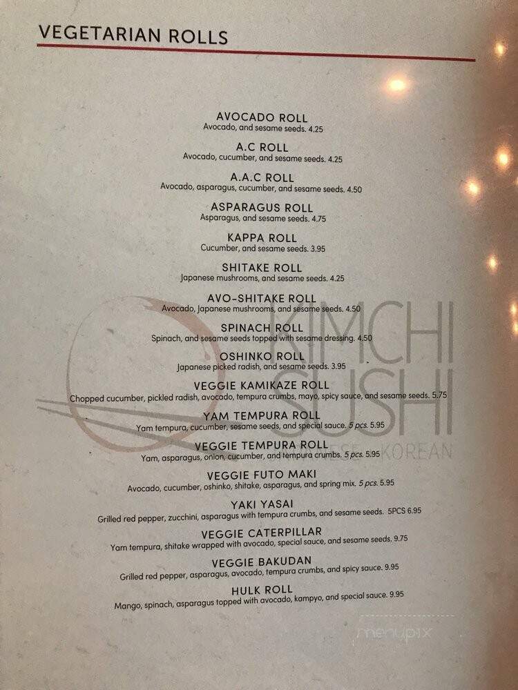 Kimchi Sushi - Winnipeg, MB menu_pic