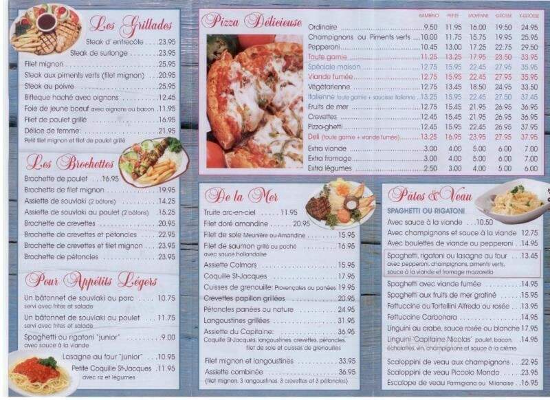 Le Vieux Capitaine Nicolas - Repentigny, QC menu_pic