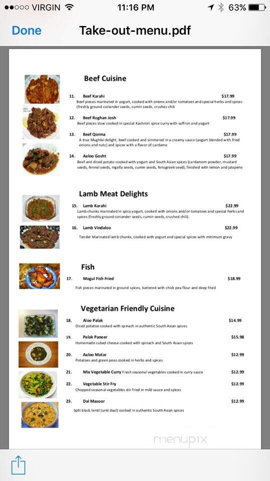Mogul Restaurant - Conception Bay South, NL menu_pic