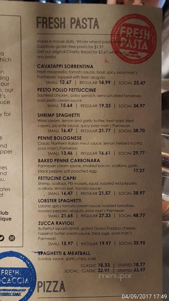 Scaddabush Italian Kitchen & Bar - Toronto, ON menu_pic