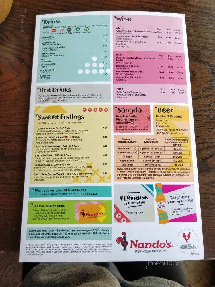 Nando's - Richmond, BC menu_pic