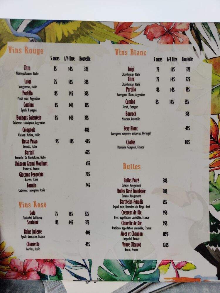 Le Shack de la Marina - Venise-en-Quebec, QC menu_pic