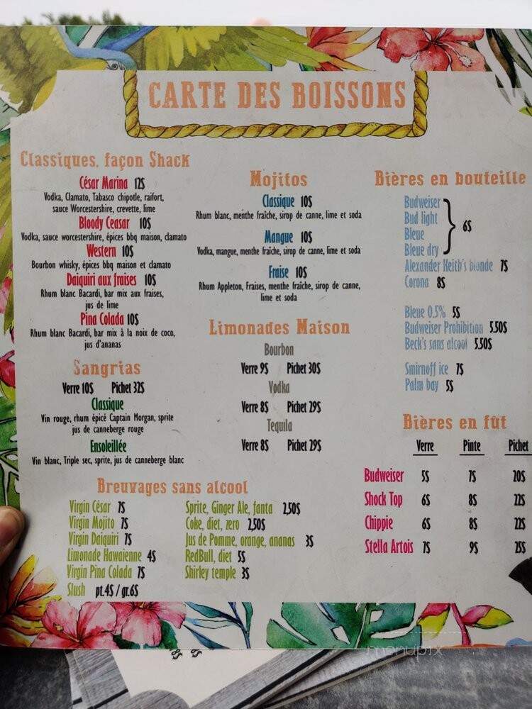 Le Shack de la Marina - Venise-en-Quebec, QC menu_pic