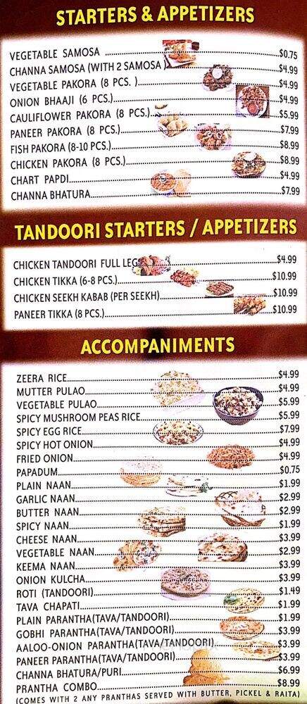 Royal Indian Buffet & Sweets - Cambridge, ON menu_pic