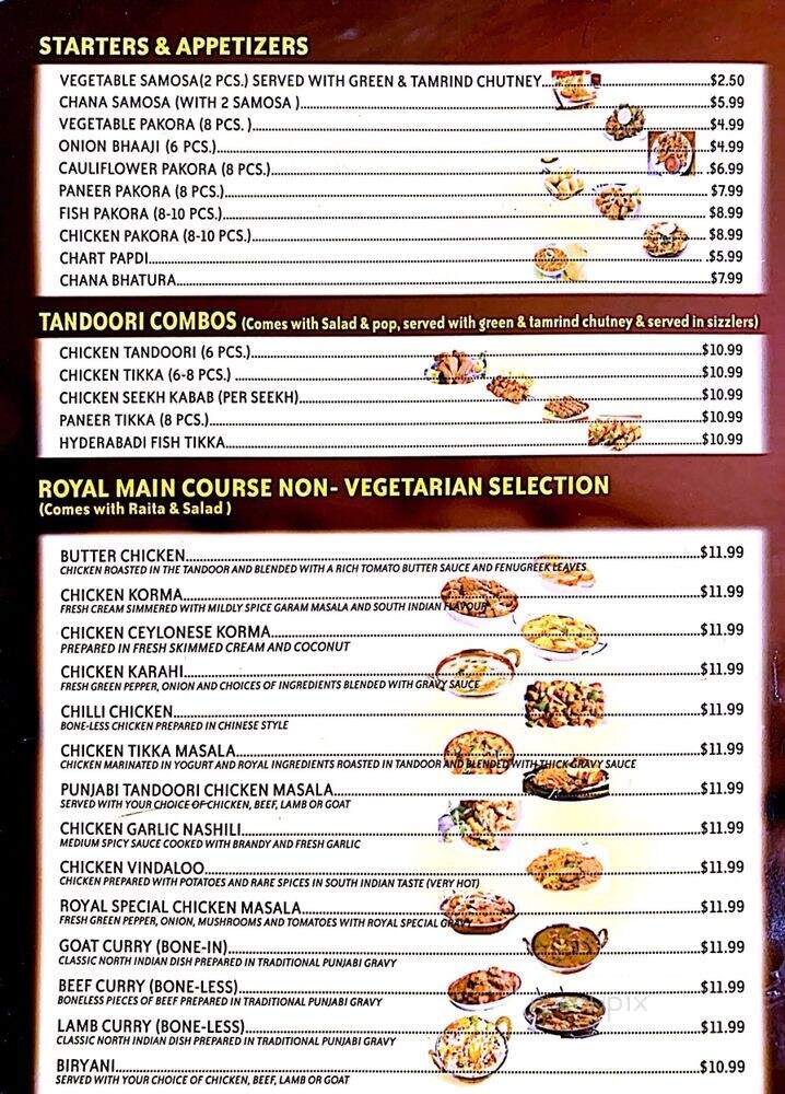 Royal Indian Buffet & Sweets - Cambridge, ON menu_pic