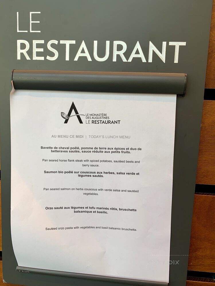 Restaurant le Monastere des Augustines - Quebec City, QC menu_pic