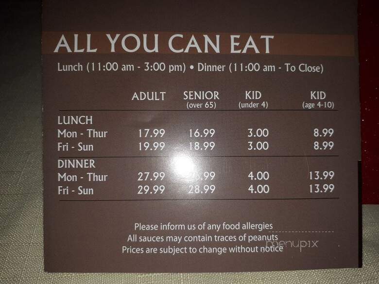 Big Tuna Asian Cuisine - Saint Catharines, ON menu_pic
