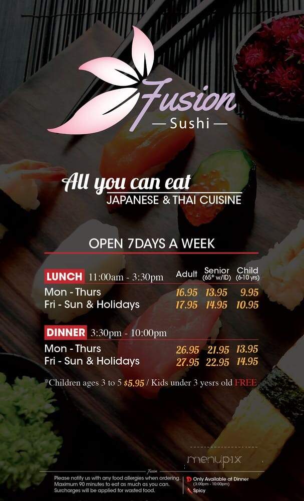 Fusion Sushi - Calgary, AB menu_pic