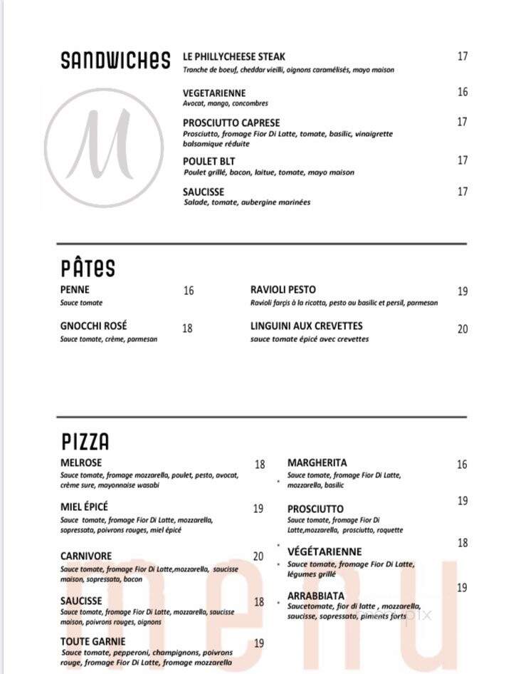 Melrose - Montreal, QC menu_pic