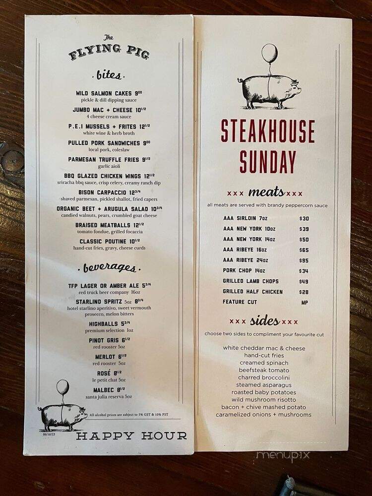 The Flying Pig - Vancouver, BC menu_pic