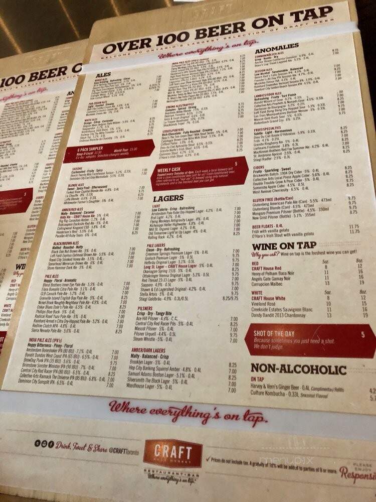 Craft Beer Market - Toronto, ON menu_pic