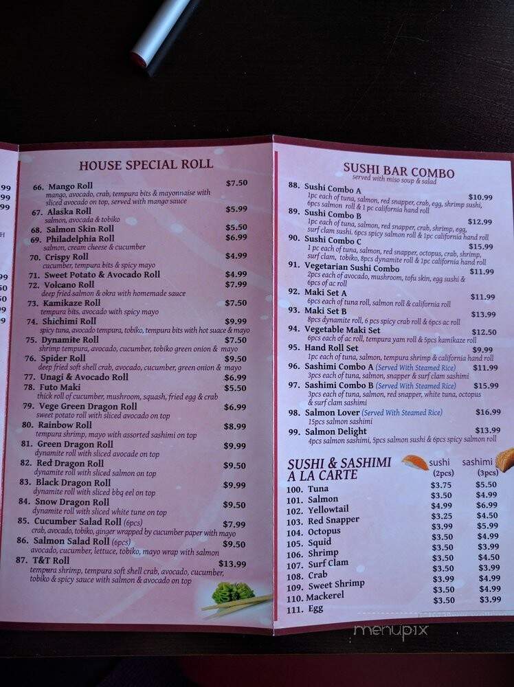 Sushi T & T - Ajax, ON menu_pic