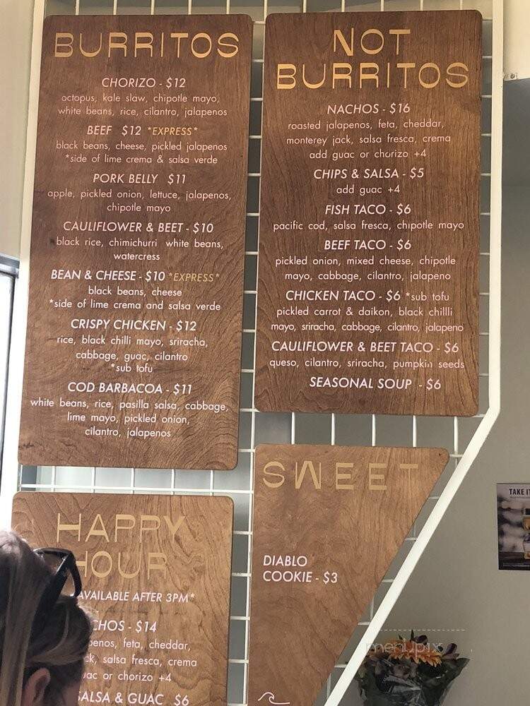 Tacofino Oasis - Vancouver, BC menu_pic