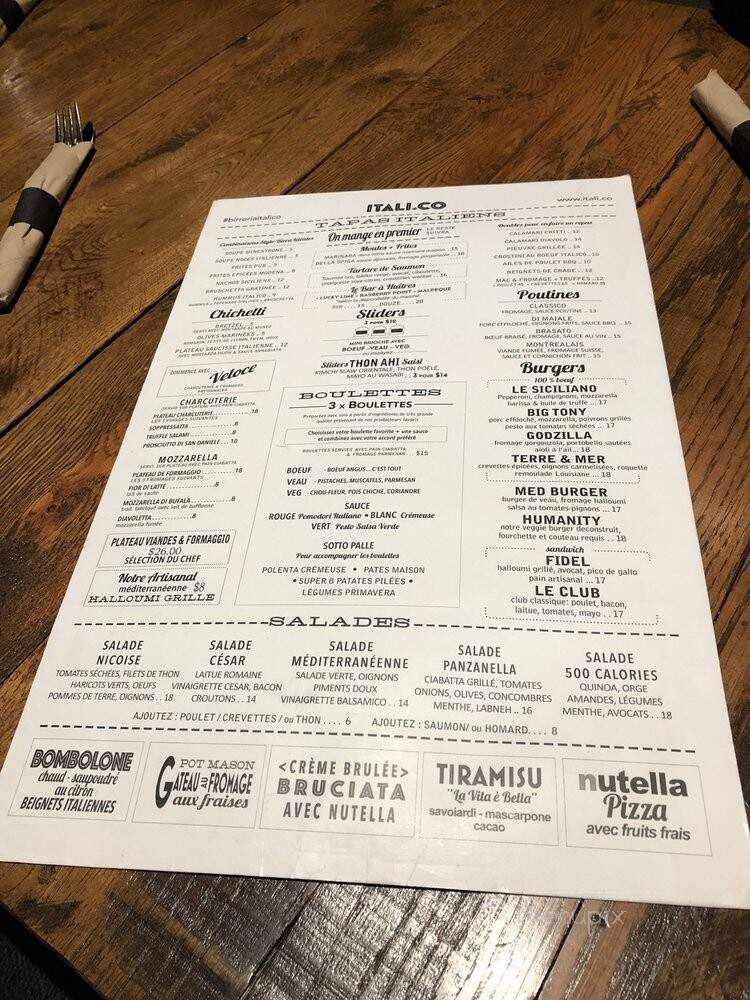 Birreria Itali.co - Montreal, QC menu_pic