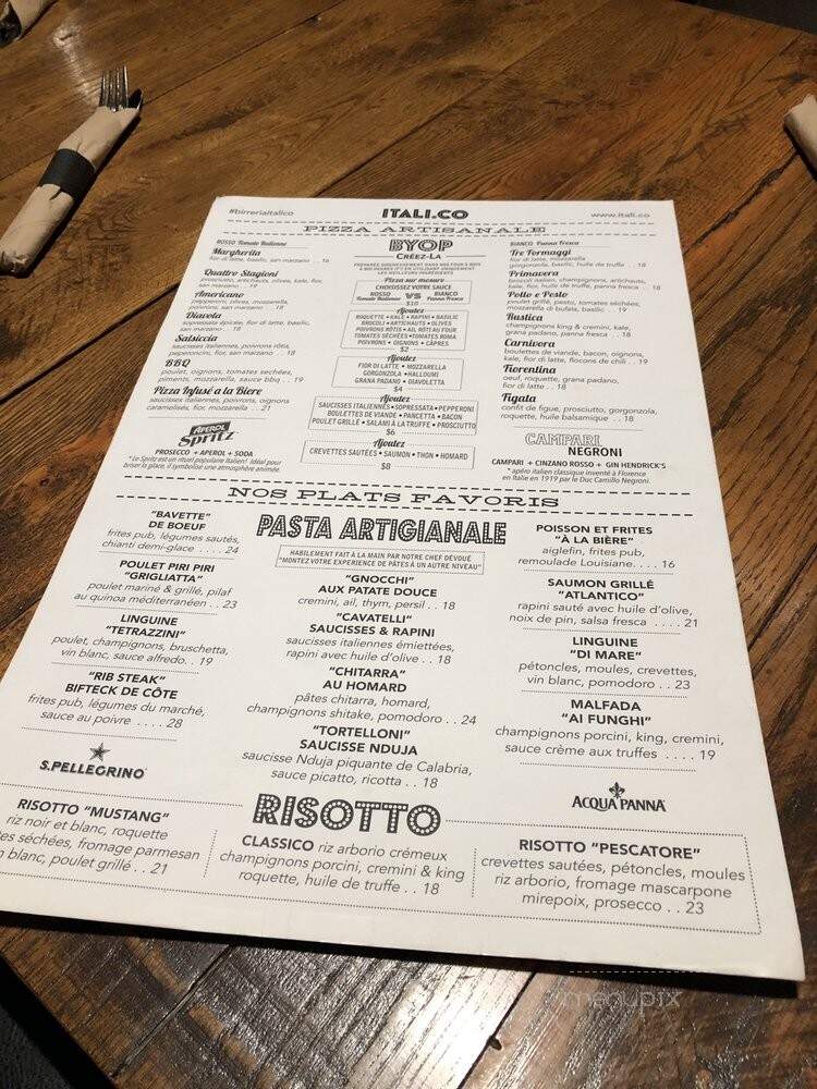 Birreria Itali.co - Montreal, QC menu_pic