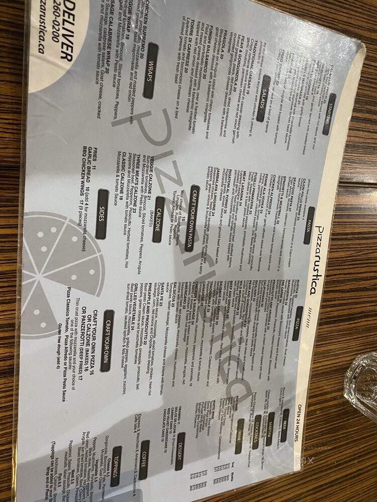 Pizza Rustica - Toronto, ON menu_pic