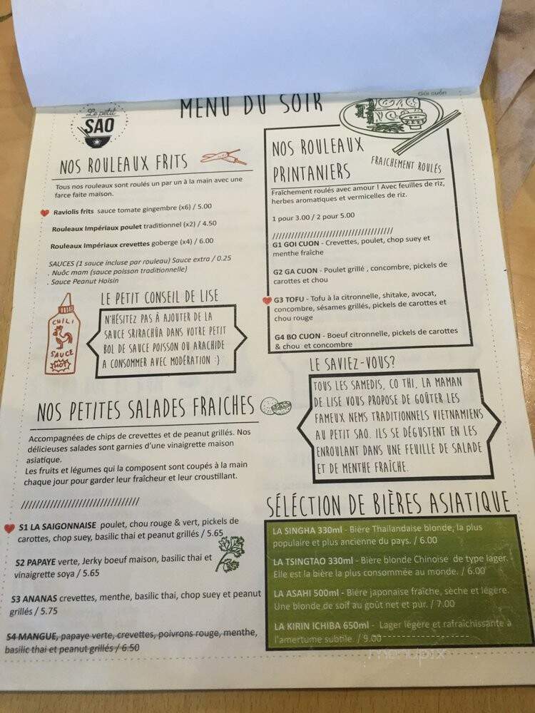 Le Petit Sao - Verdun, QC menu_pic