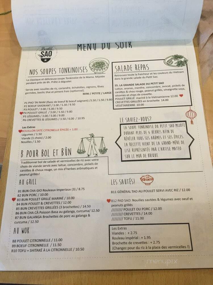 Le Petit Sao - Verdun, QC menu_pic